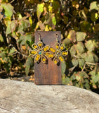 "Flora's Gem" Sunflower Crystal Earrings