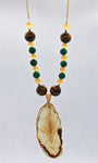 "Down to Earth" Agate Beaded Pendant