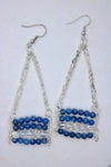 Blue Quartz and Moonstone Chain Earrings