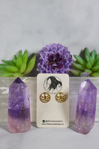 Gold Tree of Life Stud Earrings