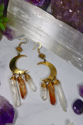 Cressida's Jewel Moon Dangle Earrings