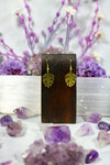 Monstera Leaf Brass Earrings