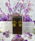 Monstera Leaf Brass Earrings