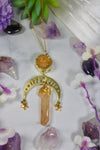 "Solar Eclipse" Citrine Moon Necklace