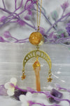 "Solar Eclipse" Citrine Moon Necklace