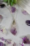 Silver Raw Amethyst Necklace