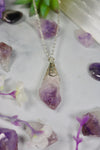 Silver Raw Amethyst Necklace