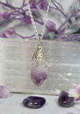 Silver Raw Amethyst Necklace