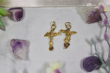 24k Pure Gold Nugget Cross Pendants