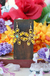 "Flora's Gem" Sunflower Crystal Earrings