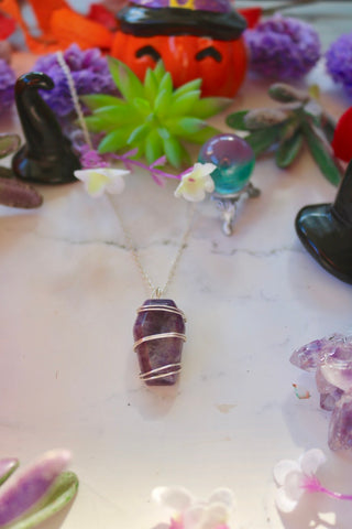 Amethyst Coffin Necklace